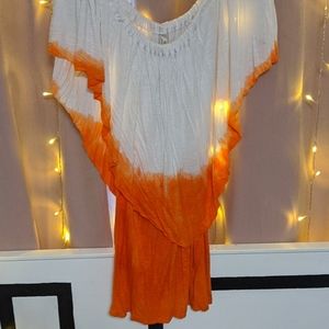 Orange and white dress